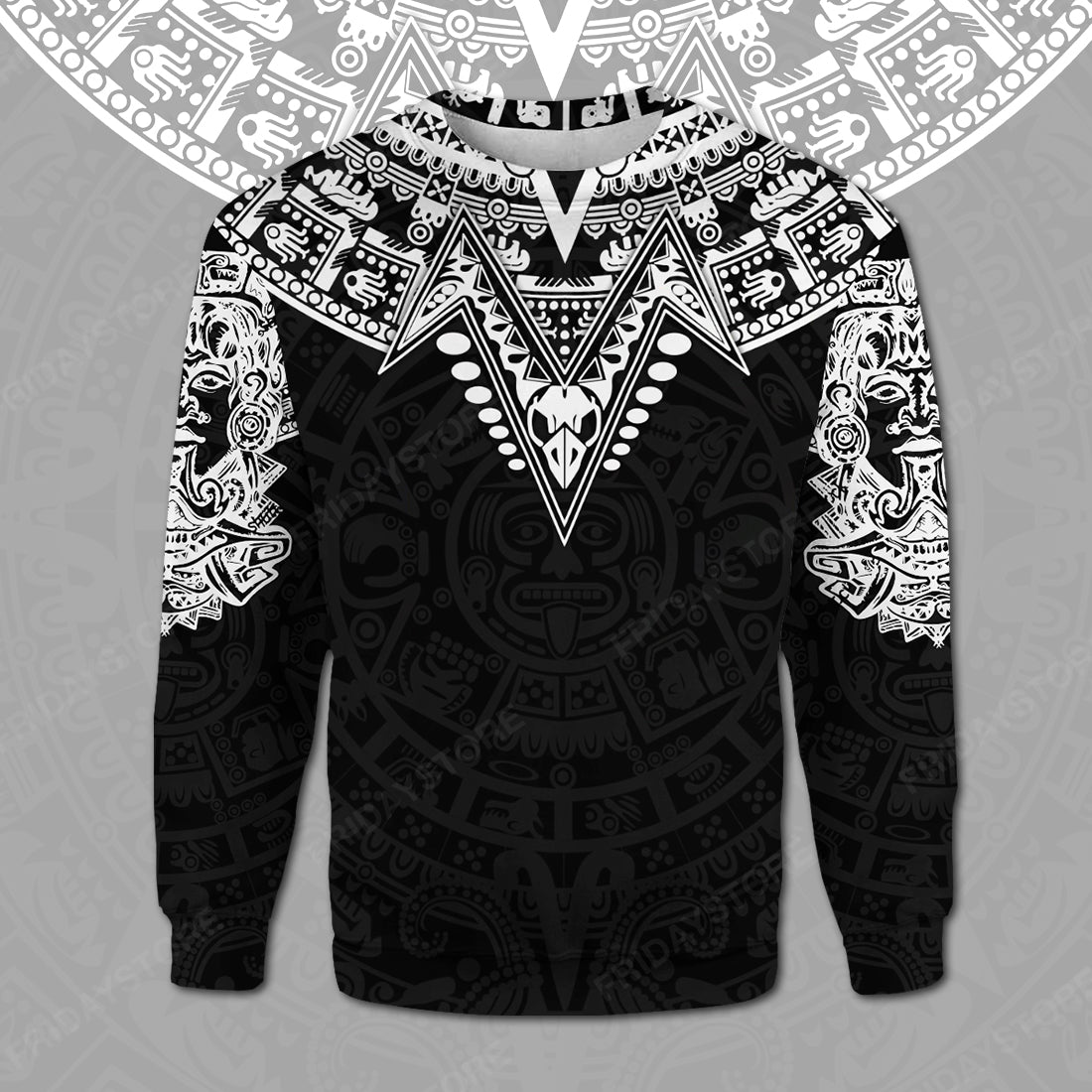 Unifinz Mexican T-shirt Mexican Culture Aztec Pattern Black White T-shirt Mexican Hoodie Mexican Long Sleeve Shirt 2022