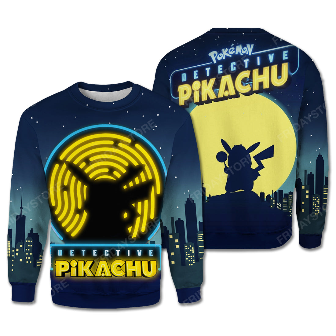 Unifinz Pokemon T-Shirt Detective Pikachu Pokemon Night Hoodie Pokemon Hoodie 2022