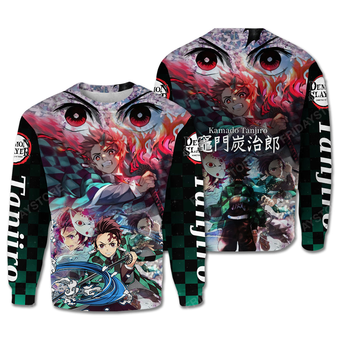 Unifinz Demon Slayer T Shirt Kamado Tanjiro 3d Black Green Hoodie Demon Slayer Hoodie 2022