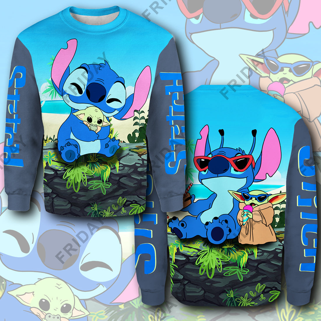 Unifinz DN SW T-shirt Stitch Hug Baby Yda T-shirt Cute Amazing DN Stitch Hoodie Sweater 2022