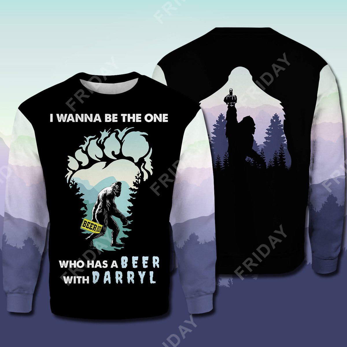 Unifinz Bigfoot Hoodie Bigfoot I Wanna Be The One Who Has A Beer T-shirt Hoodie Adult Unisex 2022