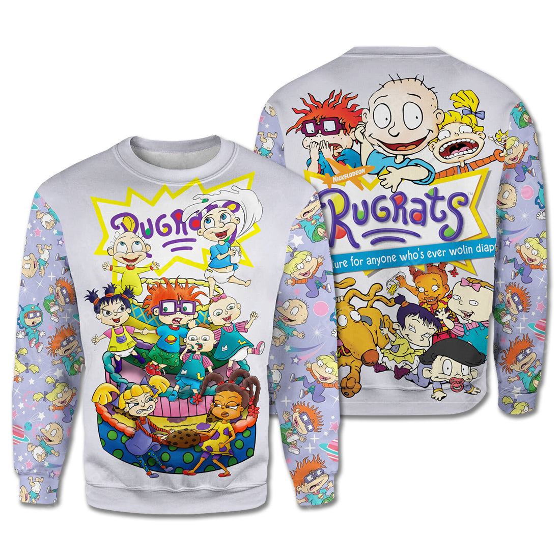 Unifinz Rugrats T-Shirt Rugrats Cartoon All Characters Purple Hoodie Rugrats Hoodie 2022