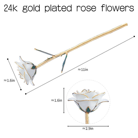 24k Gold Dipped Rose Flowers with Stand