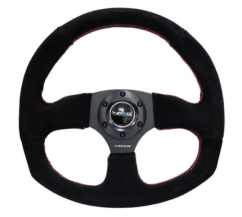 CARBON FIBER STEERING WHEEL FLAT BOTTOM WRAPPED SUEDE – NRG