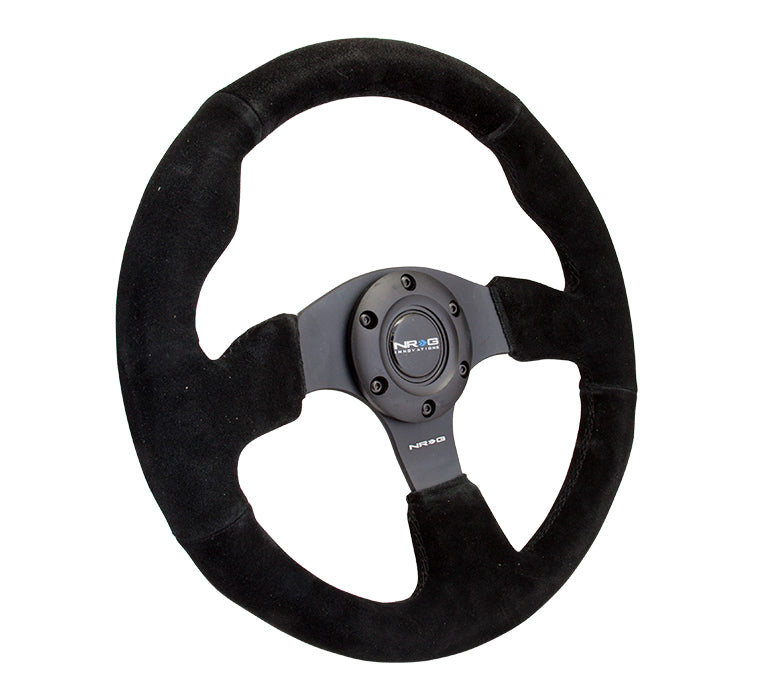 CARBON FIBER STEERING WHEEL FLAT BOTTOM WRAPPED SUEDE – NRG