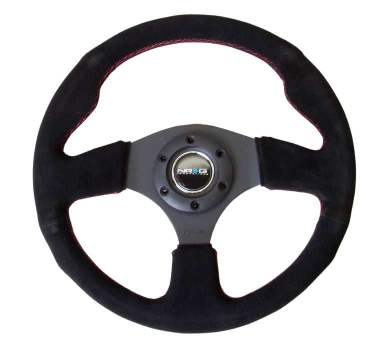 CARBON FIBER STEERING WHEEL FLAT BOTTOM WRAPPED SUEDE – NRG