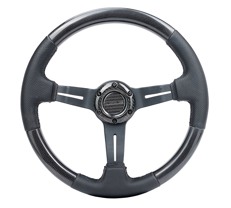 CARBON FIBER STEERING WHEEL FLAT BOTTOM WRAPPED SUEDE – NRG