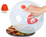 Microwave Plate Cover clear，Easy Grip large microwave Plate Splatter Guard Lid With Steam Vent Microwave Food Cover, BPA Free & 11.5 Inch, Dishwasher Safe-with anti-scalding silicone hand clip