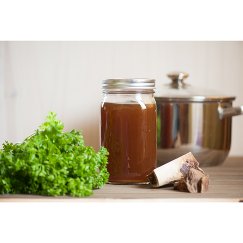 Bone broth with collagen for healthy hair 