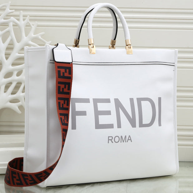 FENDI FF Large Letter Print Women's Shopping Tote Bag Should