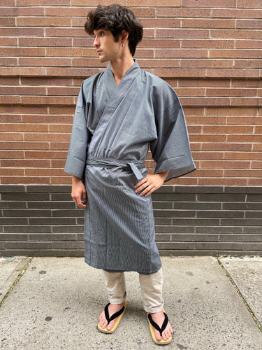 Yukata - tree bark pattern blue/black – Kimono House NYC