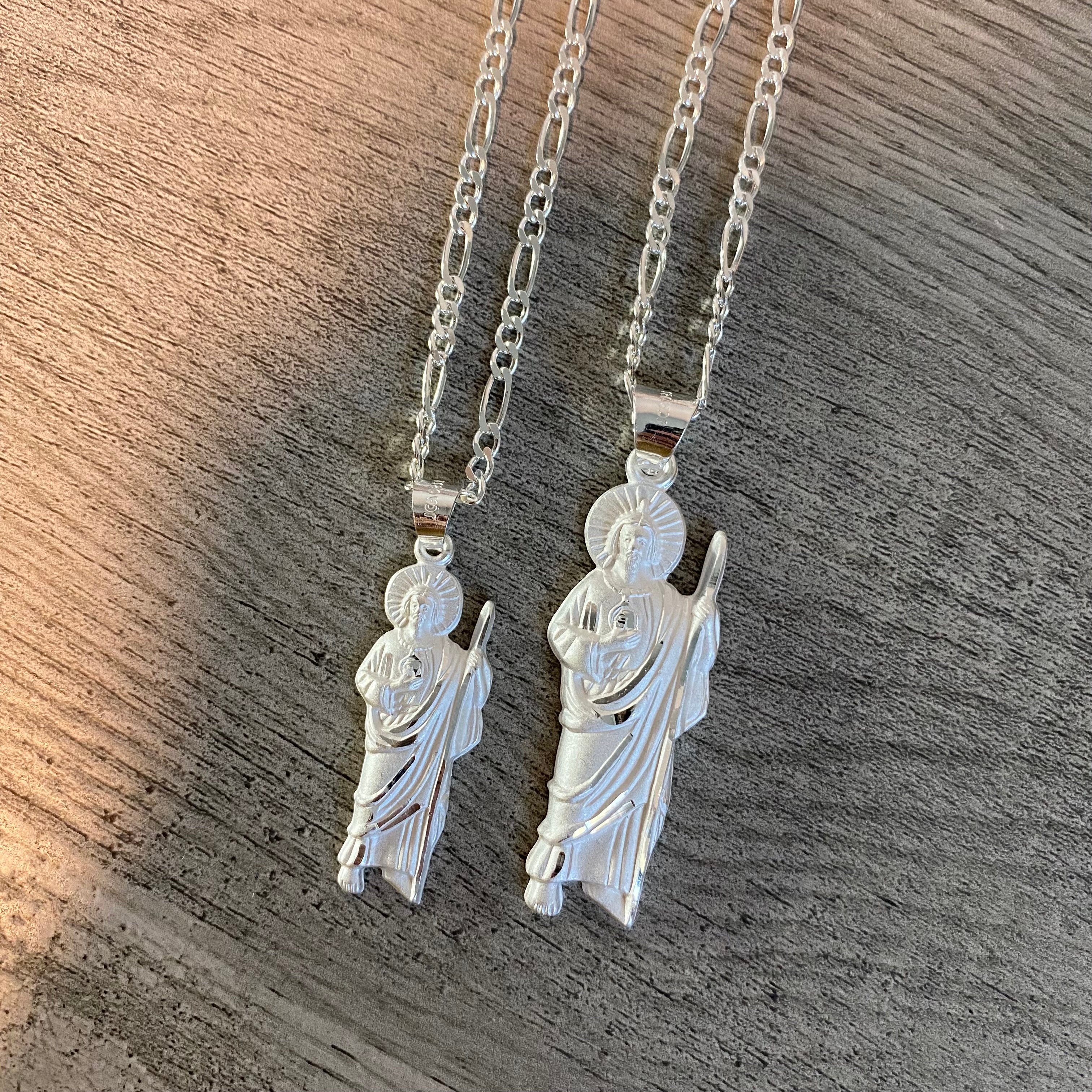 silver san judas chain