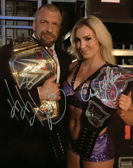 Triple H & Charlotte Flair dual signed 8x10 Photo – Signed By Superstars