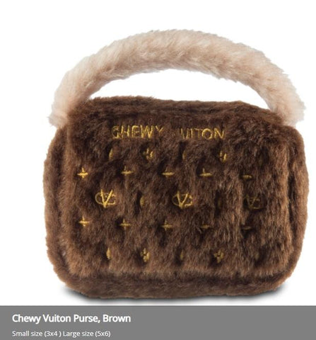 Chewy Vuiton Dog Purse Toy Red Trim