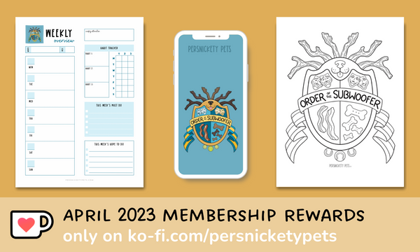 Persnickety Pets: April 2023 Ko-fi rewards