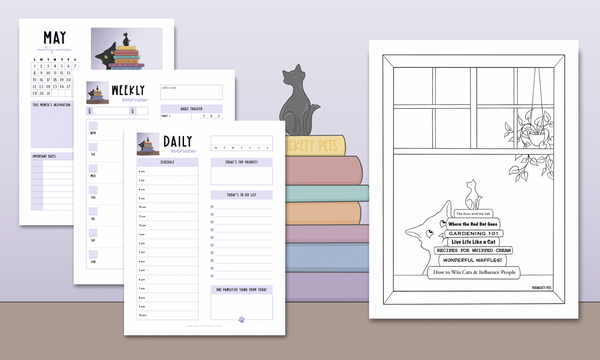 Persnickety Pets: May 2022 Patreon planner sheets and coloring page