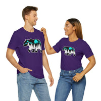 Printify T-Shirt The Bear ,The Mountains And the Moon T-shirt, Short sleeve top shirt Hiking T Shirt Mens Gift - Mountain Tee Shirt