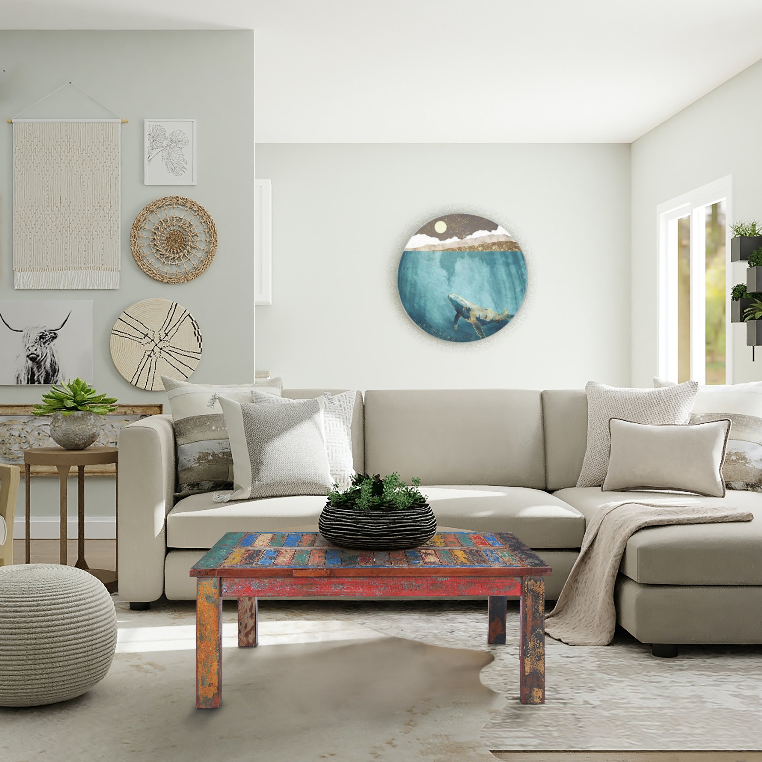 Marina del Rey Square Coffee Table made from Recycled Teak Wood Boats - Chic Teak