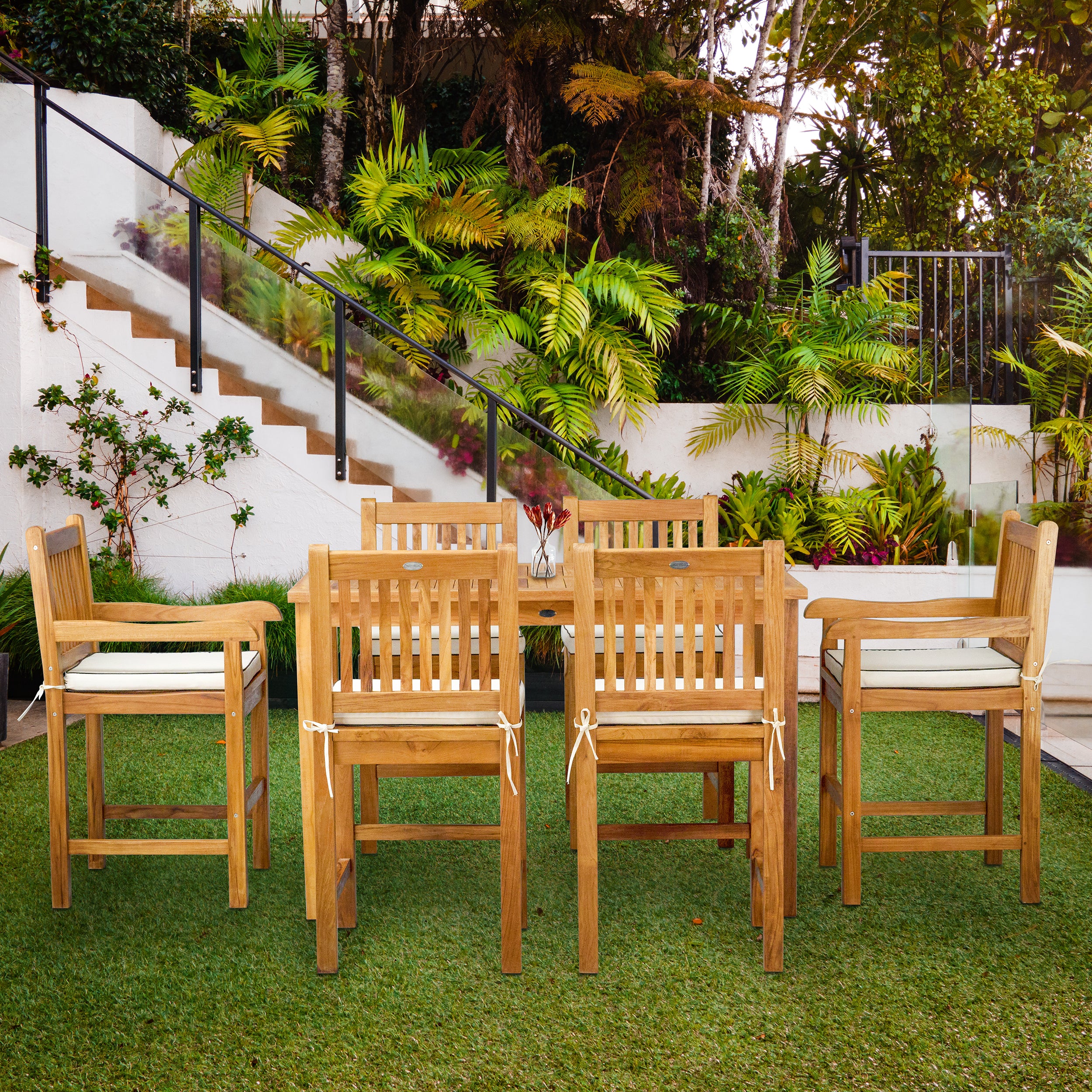 7 Piece Teak Wood Elzas 55