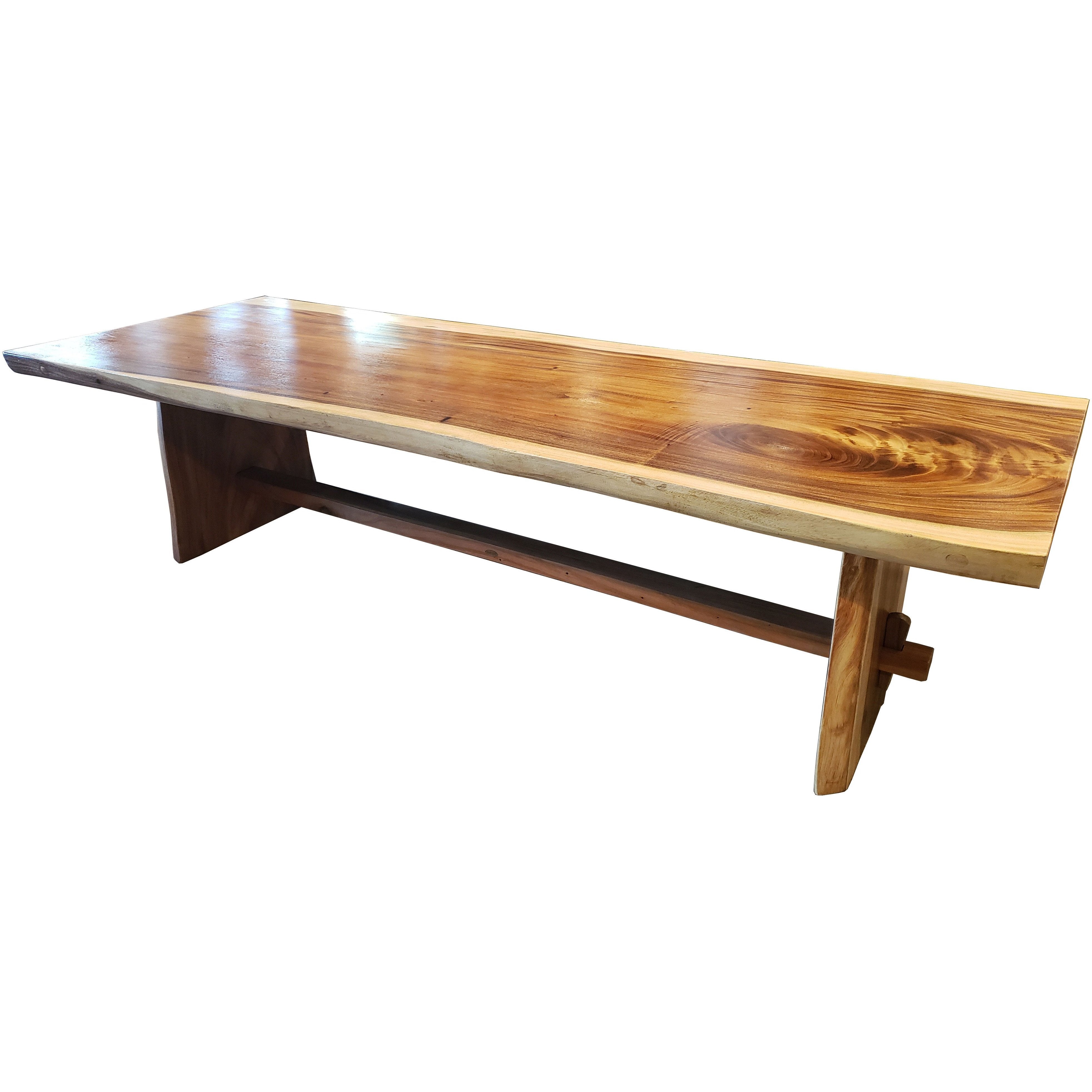 Suar Live Edge Single Slab Hardwood Dining Table/Conference Table, 236 L x 43 W in. - Chic Teak