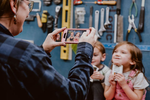 Tricia taking a picture of the kids