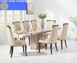 cream marble effect dining table