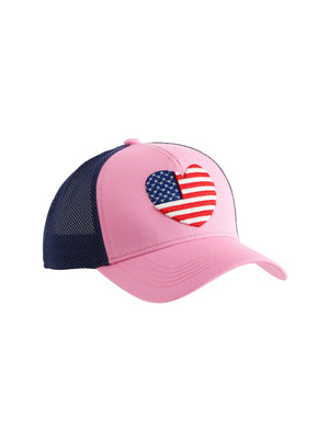 Shiraleah | Heart Flag Trucker Hat - Pink - Madison's on Main