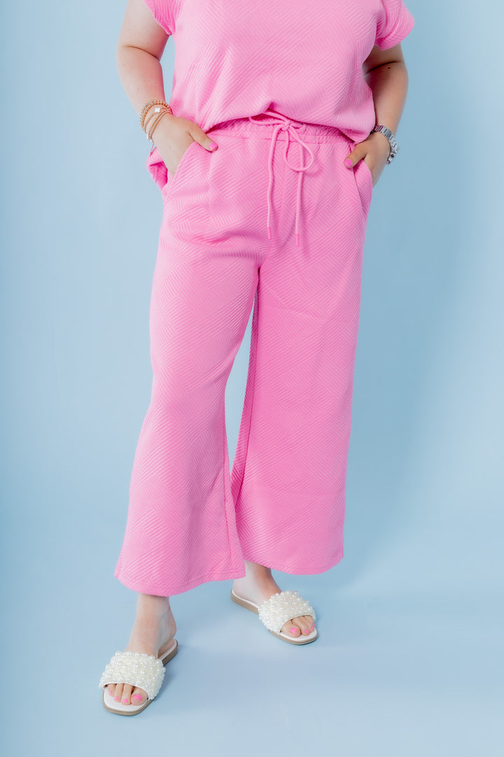 Morrisday The Label Lightweight Cropped Capri Pants- Neon Pink