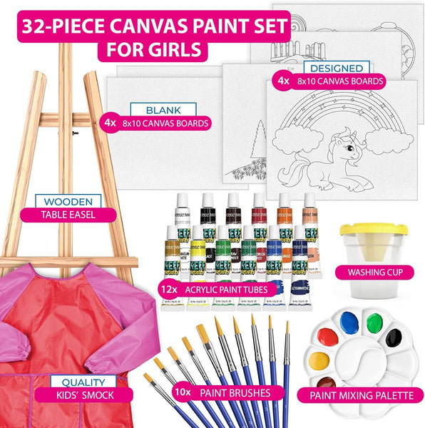 KEFF Creations Acrylic Paint Set - 54 Piece Professional Artist Painting  Supplies Kit, Art Painting, 24 Acrylic Paint Tubes, Paintbrushes, Canvases  and More-for Adults & Beginners 