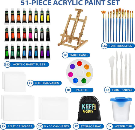 Acrylic Paint kit for Kids – 19 Piece Kids Acrylic Paint Set 12