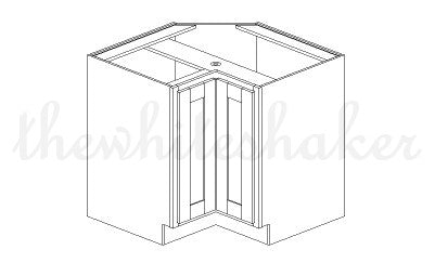 LS33 - Essex White - Base Cabinet - 33 Lazy Susan - Bi-Fold Doors