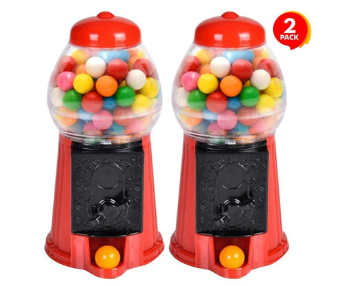 Gumball Machine for Kids 8.5 - Coin Operated Toy Bank - Dubble Bubble Red  Gum Machine Classic Red Style Includes 45 Gum Balls - Kids Coin Bank 