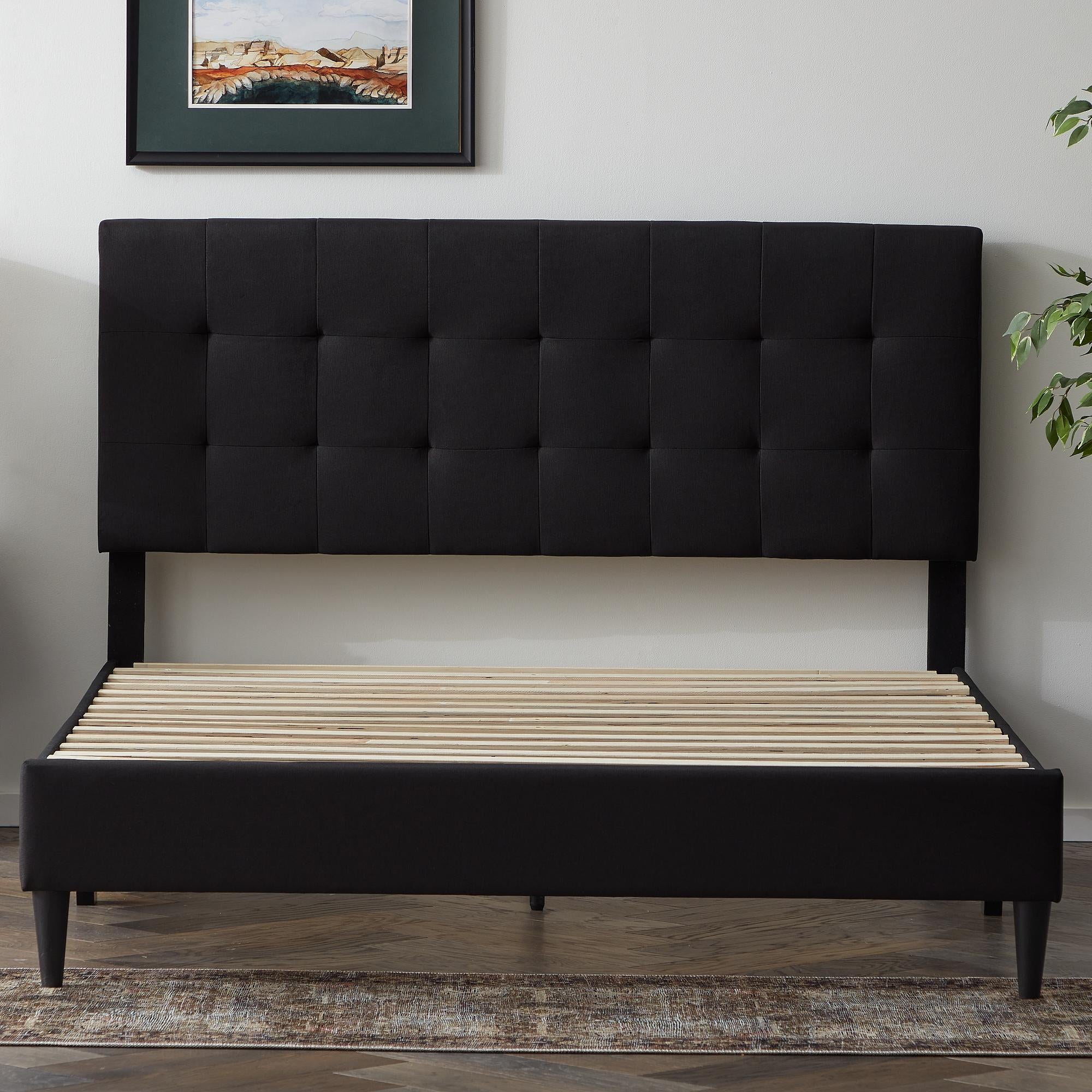 Bed Frame (Platform) - Tufted Headboard