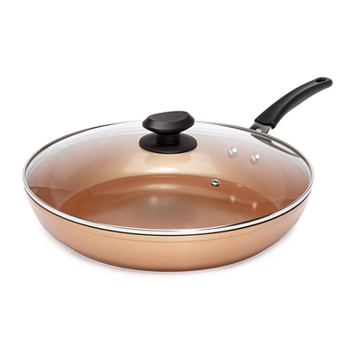 11.02 in. x 18.7 in. Copper Aluminum Griddle Frying Pan With Nonstick  Coating