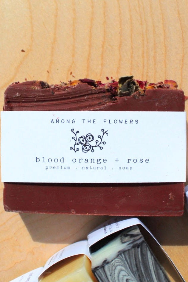 AMONG THE FLOWERS BLOOD ORANGE + ROSE COLD PROCESSED SOAP