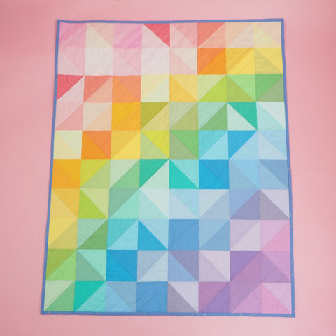 Half Square Triangle Quilt - Grid Fabrics