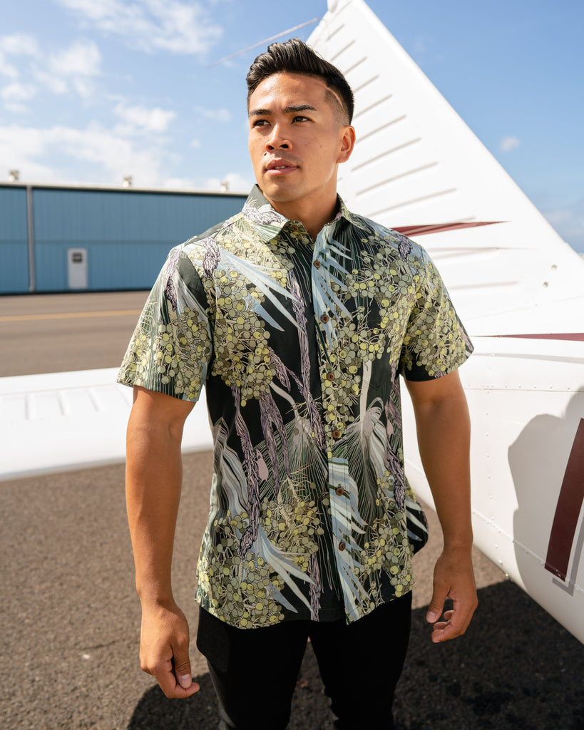 Hawaiian Force Mens Aloha Shirt Kalo White/Gold – Nā Mea Hawaiʻi