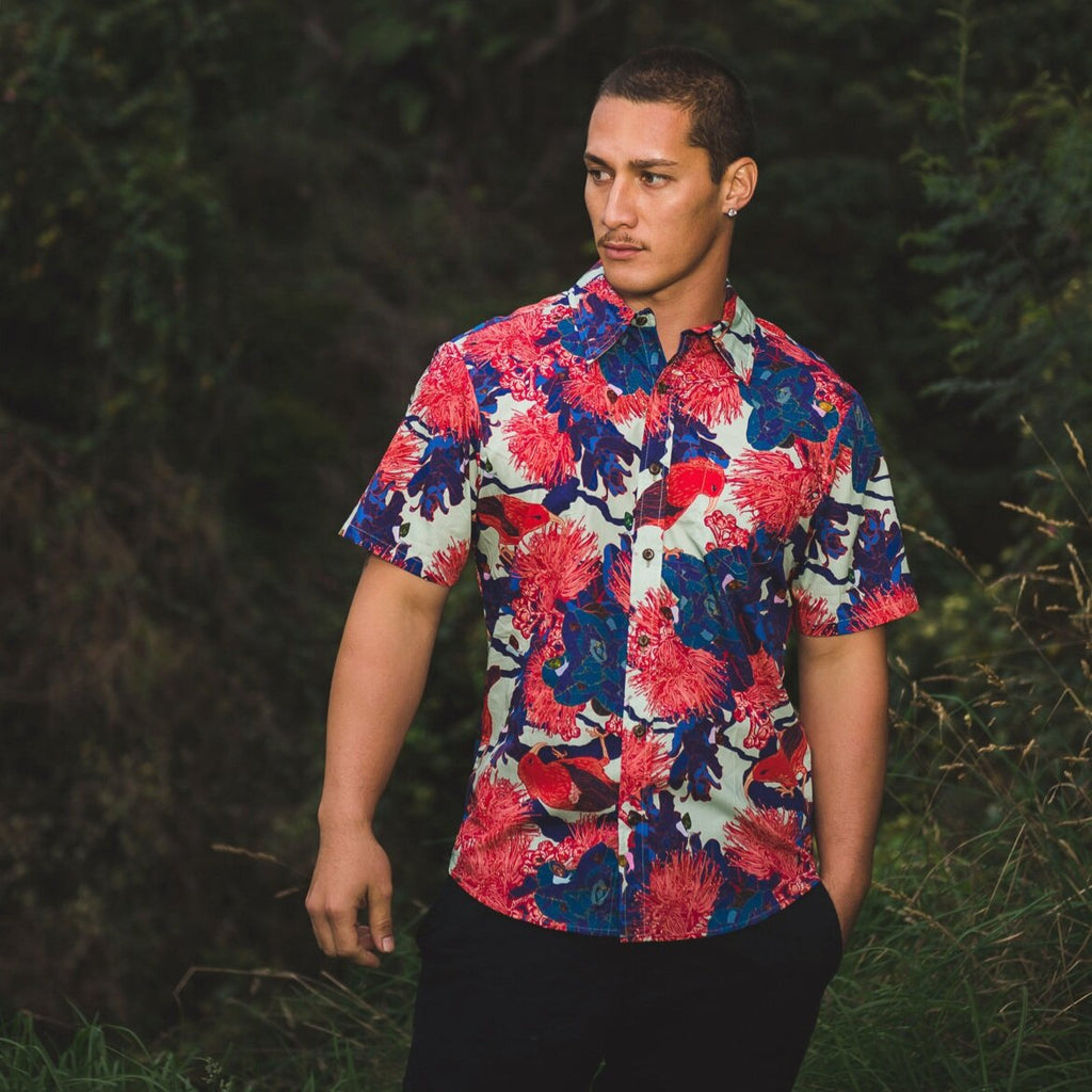 Watch for Sharks Burgundy Aloha Shirt Relaxed Fit – Nā Mea Hawaiʻi