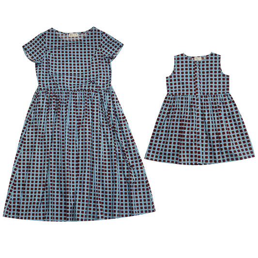 Checked Dress Mommy&Me Matching Dress(LD1148)
