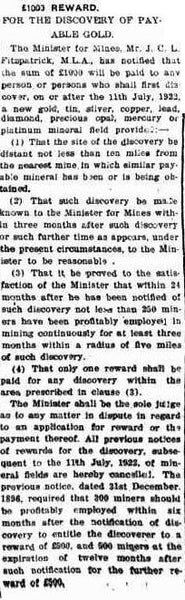 1922 '£1003 REWARD.', Moree Gwydir Examiner and General Advertiser (NSW : 1901 - 1940), 27 July, p. 1. 