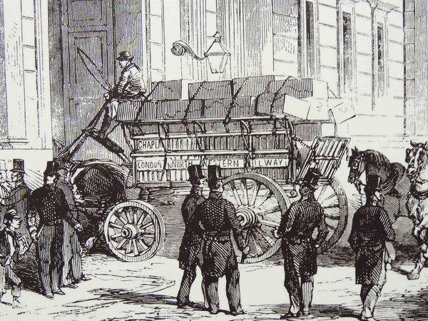 A shipment of Californian gold arriving at the Bank in 1849