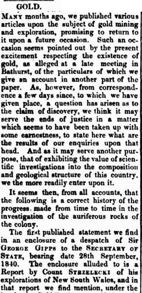 GOLD. (1851, May 15). The Sydney Morning Herald (NSW : 1842 - 1954), p. 2. Retrieved July 20, 2021, from http://nla.gov.au/nla.news-article12927102