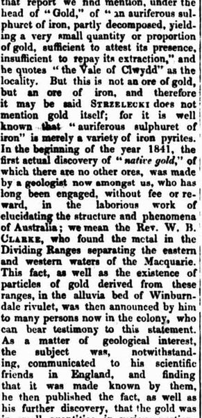 GOLD. (1851, May 15). The Sydney Morning Herald (NSW : 1842 - 1954), p. 2. Retrieved July 20, 2021, from http://nla.gov.au/nla.news-article12927102