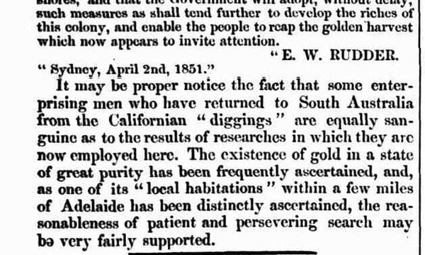 GOLD IN NEW SOUTH WALES. (1851, May 10). Adelaide Observer (SA : 1843 - 1904), p. 7. Retrieved July 20, 2021, from http://nla.gov.au/nla.news-article165043135