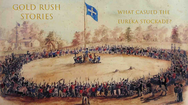 Saluting the Southern Cross Eureka Stockade Ballarat Victoria GOLD RUSH STORIES - PART 23 - WHAT CAUSED THE EUREKA STOCKADE?