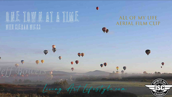 All of My Life By Kieran Wicks - Aerial Stills Film Clip - Hot Air Balloons in mist with tree covered mountain in background