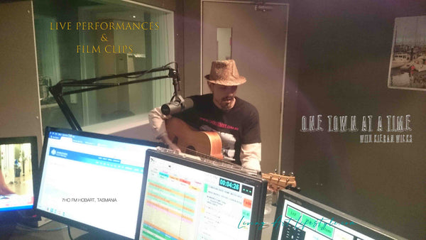 Kieran Wicks performing live in 7HO FM Radio in Hobart Tasmania