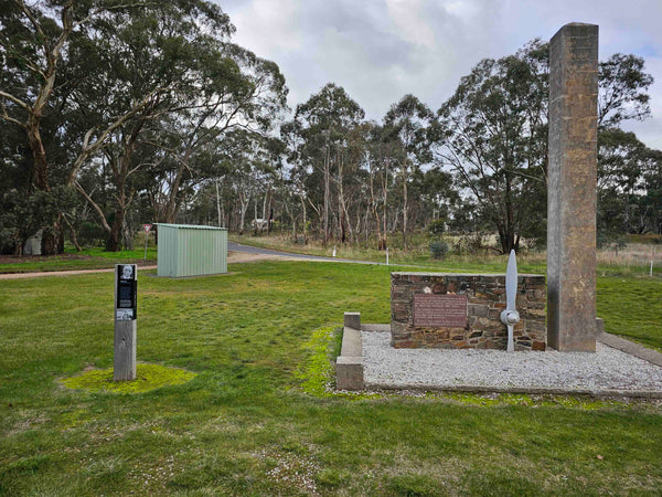 Moliagul Victoria birth place of John Flynn Founder of Royal Flying Doctor Service and ite of the "Welcome Stranger" World's largest Gold Nugget ever discovered.  Monument with propeller