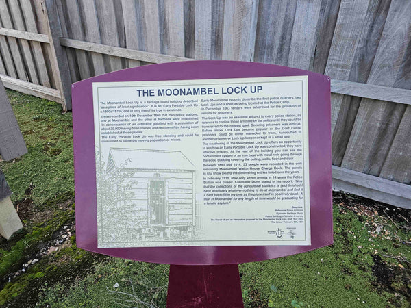 Moonambel Victoria Gold Fields Town Historical Gaol House Police Station Historical  Information sign