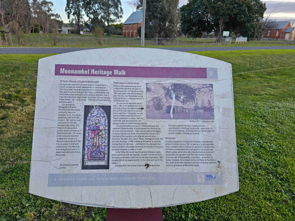 Moonambel Victoria Gold Fields Town Historical Church Information sign